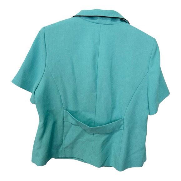 Studio I 18W Teal Blazer Jacket Short Sleeve Business Church Grandma Mom Core - Picture 3 of 10